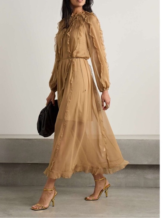 ZIMMERMANN Dresses & Skirts - NEW ZIMMERMANN tranquility billow midi dress in tan Size 3